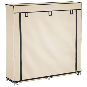 vidaXL Shoe Cabinet with Cover Cream 115x28x110 cm Fabric