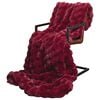 vidaXL Faux Rabbit Fur Blanket Bordeaux Red 220 x 240 cm Polyester