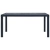 vidaXL Garden Table Anthracite 150x90x72 cm Plastic Rattan Look