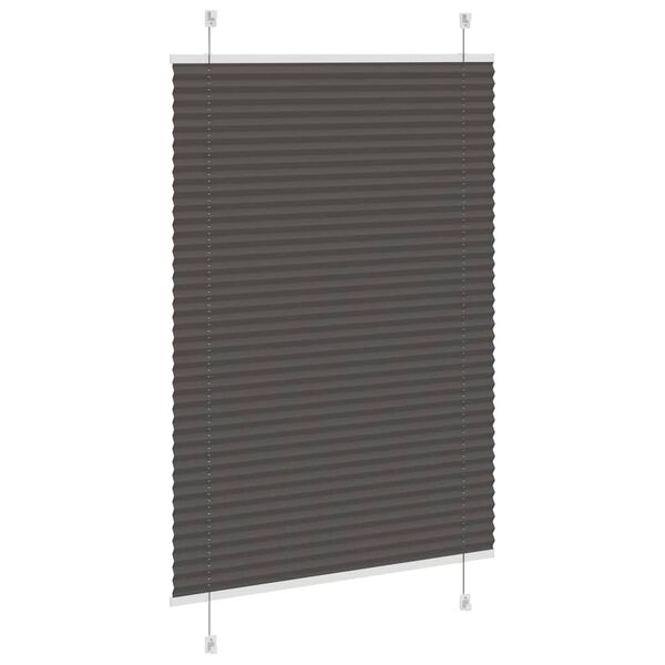 vidaXL Pleated Blind Black 90x150 cm Fabric Width 89.4 cm Polyester