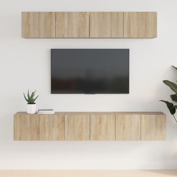 vidaXL 5 Piece TV Cabinet Set Sonoma Oak Engineered Wood
