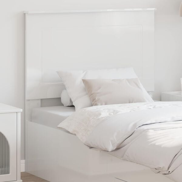 vidaXL Headboard Gloss White 100 cm Engineered Wood