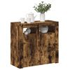 vidaXL Sideboard with LED Lights Smoked Oak 80x35x75 cm