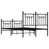 vidaXL Metal Bed Frame without Mattress with Footboard Black 120x200cm