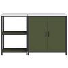 vidaXL Kitchen Storage Set 2 pcs Olive Green Cold-rolled Steel