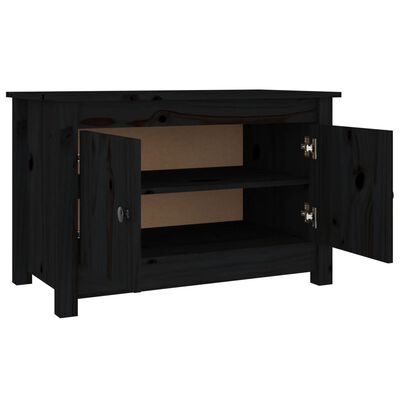 vidaXL Shoe Cabinet Black 70x38x45.5 cm Solid Wood Pine