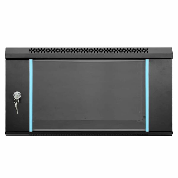 vidaXL Network Cabinet with Storage Black 60 x 60 x 35 cm Steel
