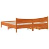 vidaXL Bed Frame with Drawers Wax Brown 200x200 cm Solid Wood Pine