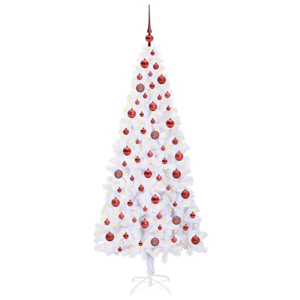 vidaXL Artificial Christmas Tree with Stand White 180 cm PVC and Steel