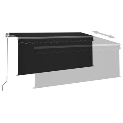 vidaXL Manual Retractable Awning with Blind 3x2.5m Anthracite