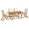 vidaXL 5 Piece Garden Dining Set Solid Wood Acacia and Textilene