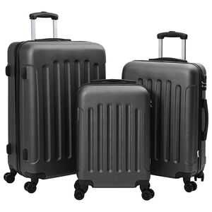 vidaXL Suitcase with Lock 3 pcs Dark Grey 50 x 31 x 78 cm ABS Plastic