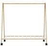 vidaXL Clothes Rack with Shelves and Wheels 106x34x106.5 cm Bamboo