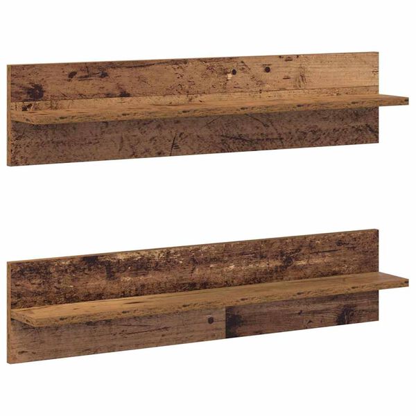 vidaXL Wall Shelf 2 pcs Old Wood 80 x 11.5 x 18 cm Engineered Wood