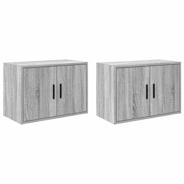 vidaXL Garage Wall Cabinets 2 pcs Grey Sonoma Engineered Wood