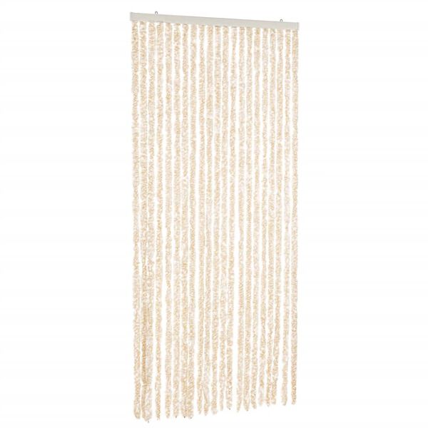 vidaXL Fly Curtain Beige and White 90x200 cm Chenille
