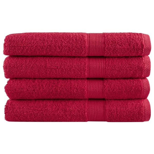vidaXL Premium Towels SOLUND 4 pcs Red 100x200 cm 600 gsm