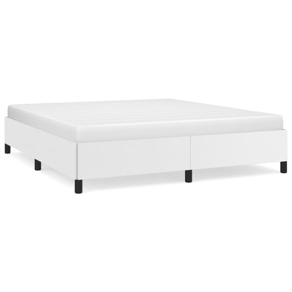vidaXL Bed Frame without Mattress White Super King Faux Leather