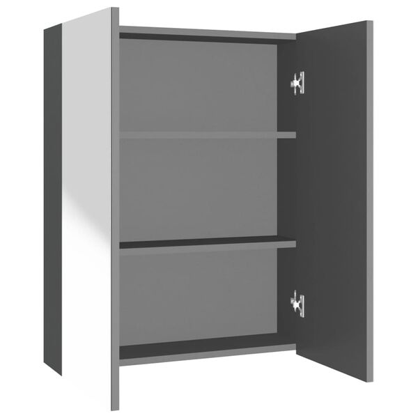 vidaXL Bathroom Mirror Cabinet 60x15x75 cm MDF Anthracite
