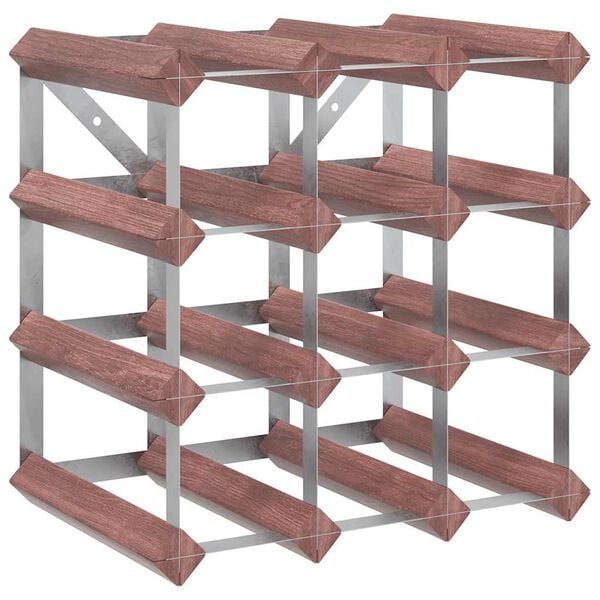 vidaXL Wine Rack for 12 Bottles Brown Solid Wood Pine