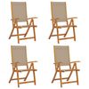 vidaXL Folding Garden Chairs 4 pcs Solid Wood Acacia and Textilene