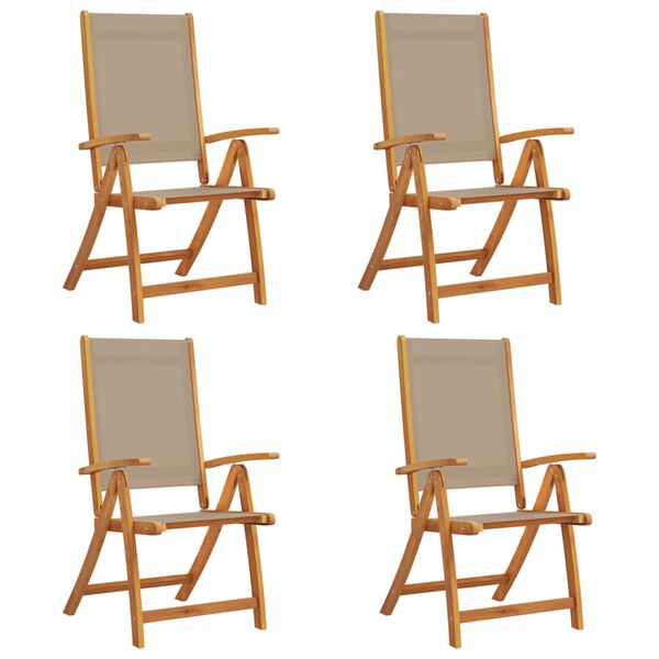 vidaXL Folding Garden Chairs 4 pcs Solid Wood Acacia and Textilene