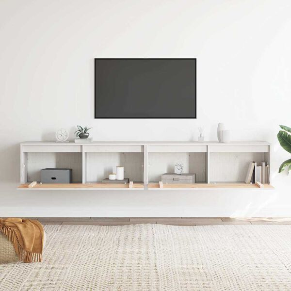 vidaXL Wall Cabinets 2 pcs White 100x30x35 cm Solid Wood Pine