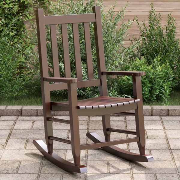 vidaXL Rocking Chair for Children Brown Solid Wood Poplar