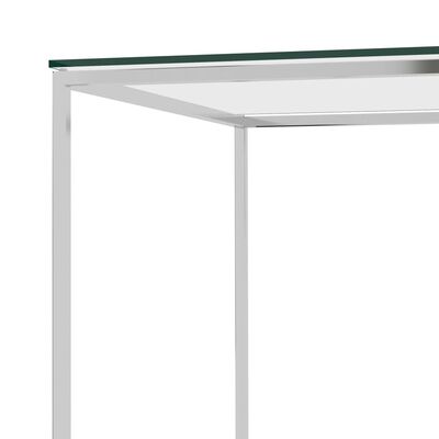 vidaXL Coffee Table Silver 90x50x43 cm Stainless Steel and Glass