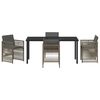 vidaXL Garden Dining Set 5 pcs Grey Powder-Coated Steel