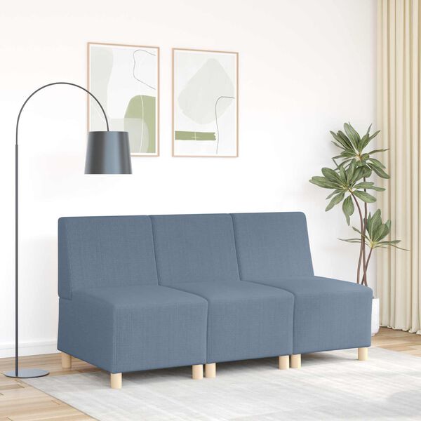 vidaXL Modular Sofa Unit Armless Blue 55 x 74 x 82 cm Corduroy Fabric