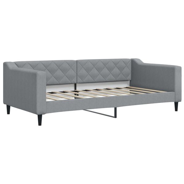 vidaXL Daybed with Mattress Light Grey 90x190 cm Fabric
