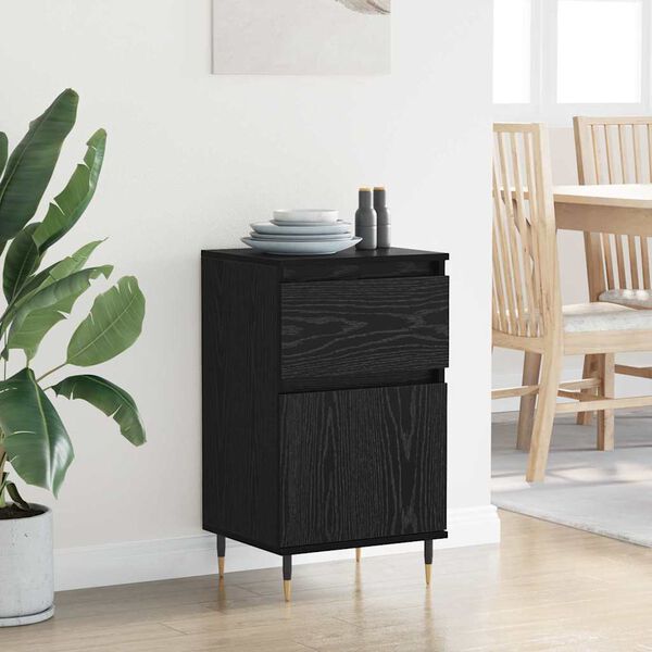 vidaXL Sideboard Black Oak 40 x 35 x 70 cm Engineered Wood and Iron