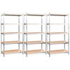 vidaXL 5-Layer Shelves 3 pcs Silver Steel&Engineered Wood
