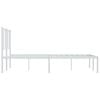 vidaXL Metal Bed Frame without Mattress with Headboard White 140x190cm