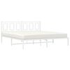 vidaXL Metal Bed Frame without Mattress with Headboard White 183x213cm