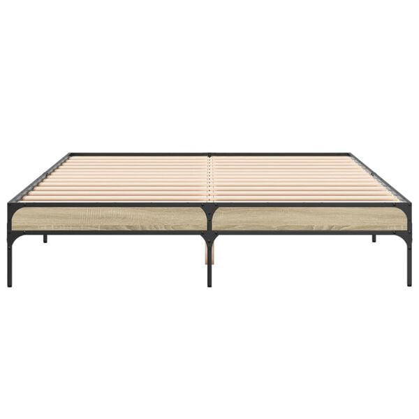 vidaXL Bed Frame without Mattress Sonoma Oak 150x200 cm King Size
