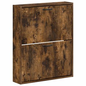 vidaXL Wall-Mounted Shoe Cabinet HAARLEM 71 x 17 x 86 cm Smoked Oak