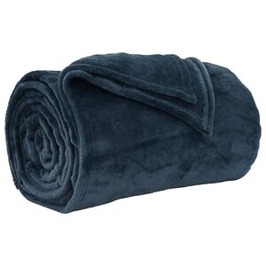 vidaXL Throw Blanket Navy Blue 150 x 200 cm 0.78 kg Fleece