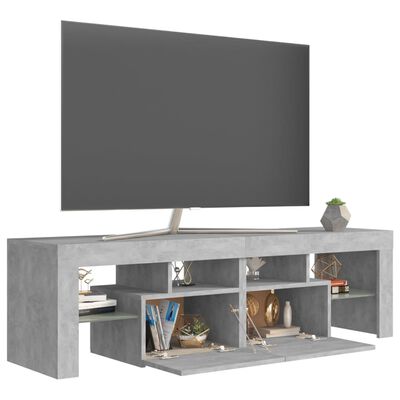 vidaXL TV Cabinet with LED Lights Concrete Grey 140x36.5x40 cm