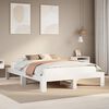 vidaXL Bed Frame without Mattress White 150x200 cm King Size Solid Wood Pine