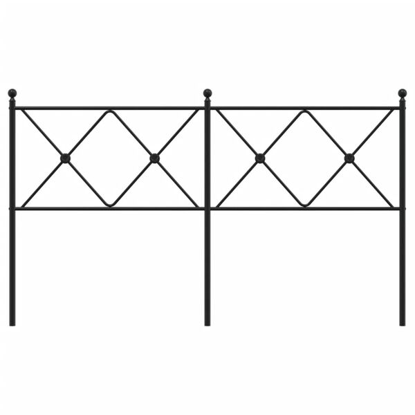 vidaXL Metal Headboard Black 160cm
