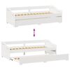 vidaXL Daybed with Trundle without Mattress IRUN White 90x200 cm