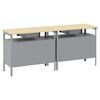vidaXL Work Bench Set with Drawer 2 pcs Black 200 x 55 x 85 cm Steel