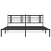 vidaXL Metal Bed Frame without Mattress with Headboard Black 193x203cm