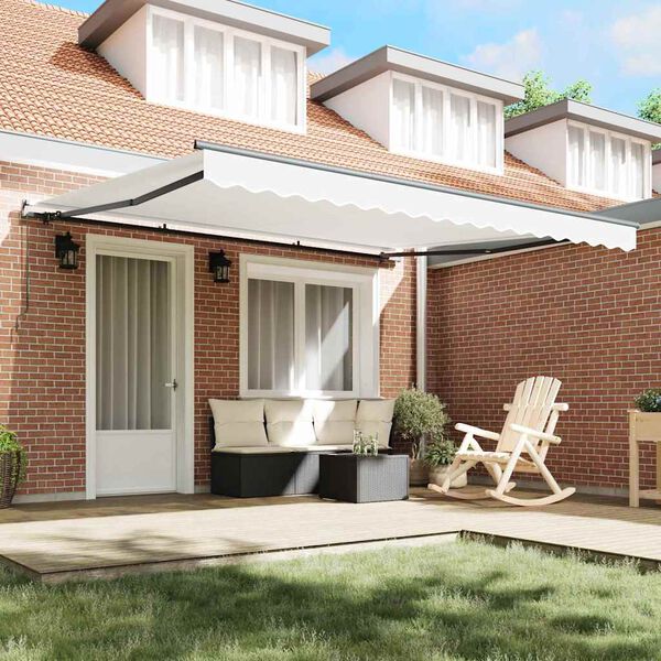 vidaXL Retractable Awning White 400 x 350 cm Polyester and Steel