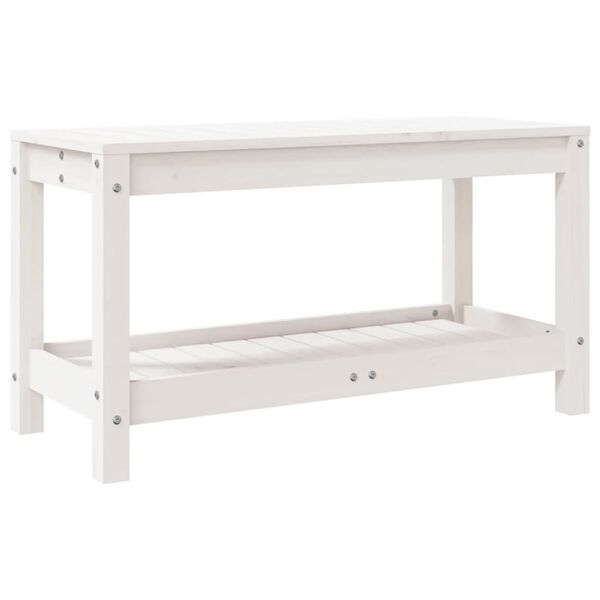 vidaXL Garden Bench White 82.5x35x45 cm Solid Wood Pine