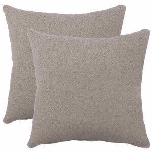 vidaXL Cushion Cover 2 pcs HEERLEN Light Grey 35 x 35 cm Boucl&eacute;