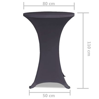 vidaXL Stretch Table Cover 2 pcs 80 cm Anthracite