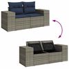vidaXL 14 Piece Garden Sofa Set with Cushions Grey Poly Rattan Acacia